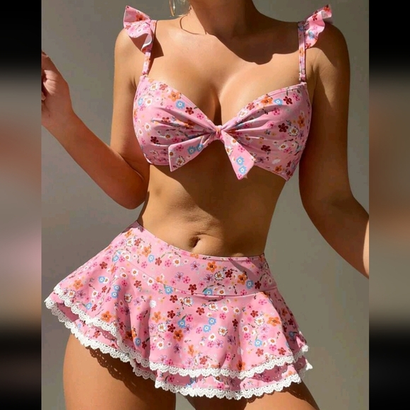 Printed Random Pattern Bikini Bottoms Skirt - Picture 2 of 4